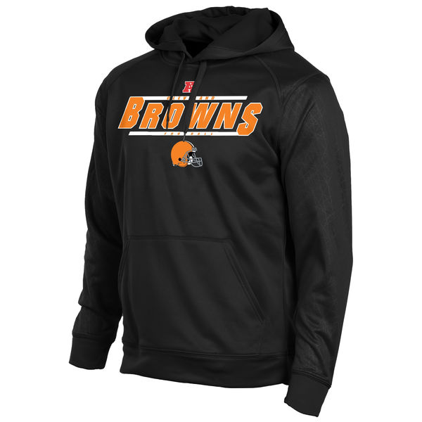 Men Cleveland Browns Historic Logo Majestic Synthetic Hoodie Sweatshirt  Black